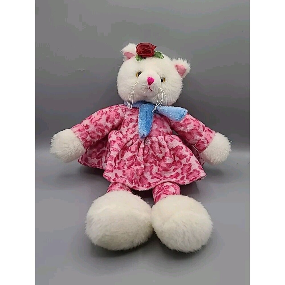 Sugar Loaf Plush Cat Kitten Pink Outfit Big Feet Stuffed Animal